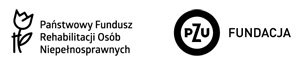 czarno-białw - logo PFRON, logo Fundacja PZU