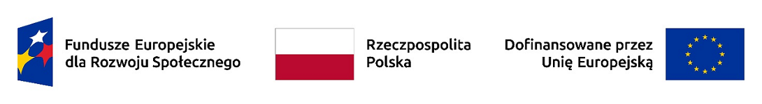 Logo Fundusze Europejskie dla Rozwoju Społecznego, Rzeczpospolita Polska, Dofinansowane przez Unię Europejską