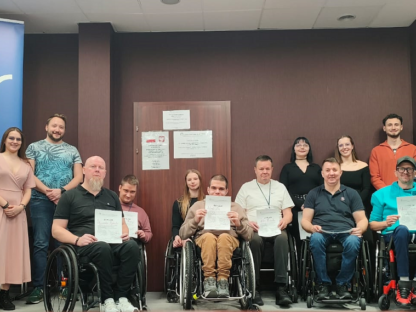 Zajęcie wspólne,. Kadra i uczestnicy Obozu Aktywnej Rehabilitacji w Zgierzu, 16-27.02.2026 r.